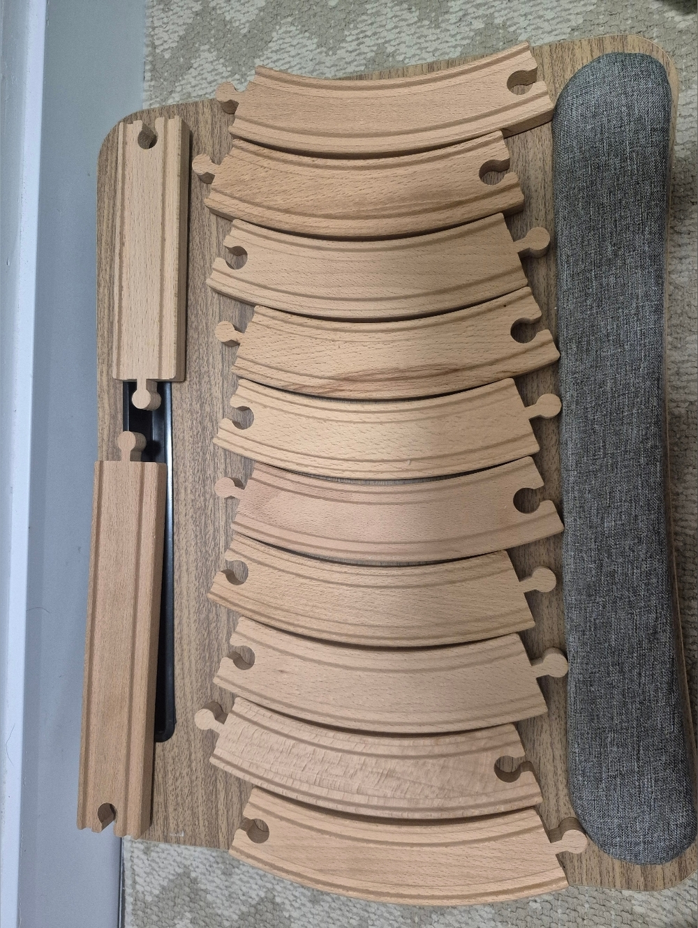 12 Piece Set Wood Curved Train Track Pieces Curves